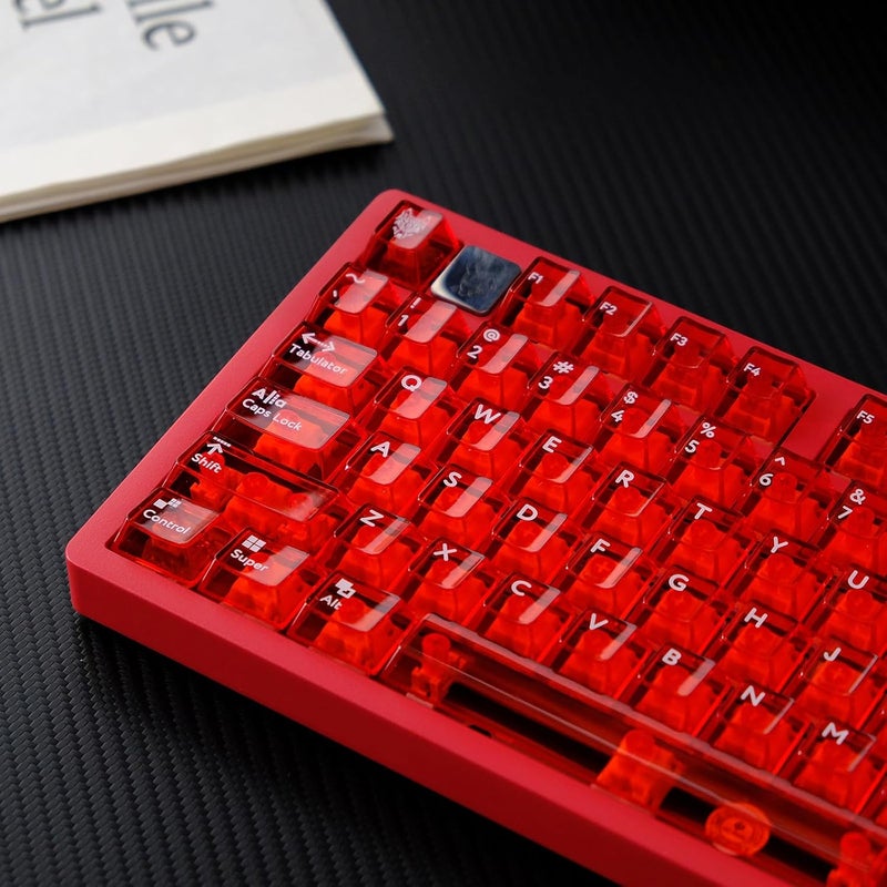 Sumgsn 114 Keys Transparent Keycaps PC Cherry Profile Red Crystal Clear Keycap Set Fit for Cherry Mx Switches Mechanical Keyboard - Image 1